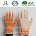 Orange PU beschichteter Arbeitsschutzhandschuh (SL-PU201O)